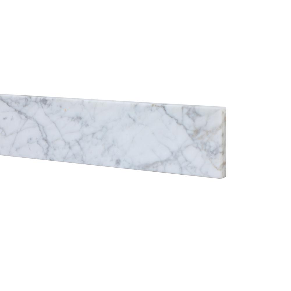 36 inch backsplash in carrara white. Picture 4