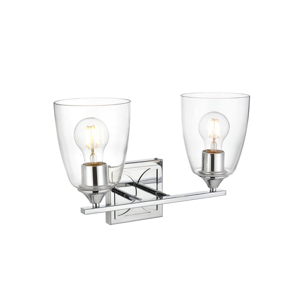Harris 2 light Chrome and Clear Bath Sconce. Picture 3