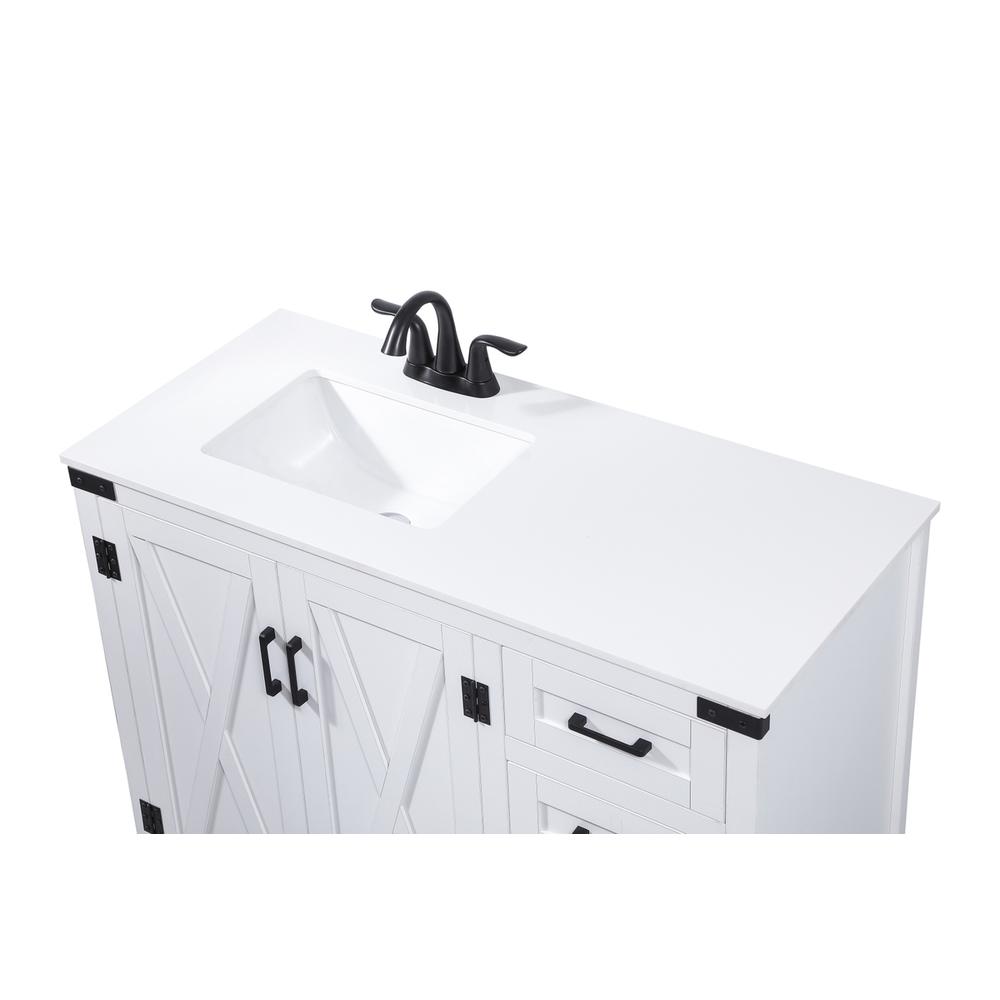 42 inch Single bathroom vanity in white. Picture 10