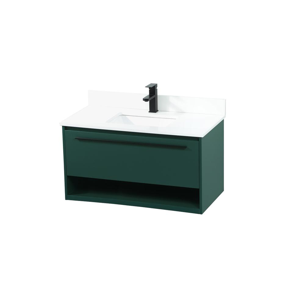 36 inch Single bathroom vanity in green with backsplash. Picture 8