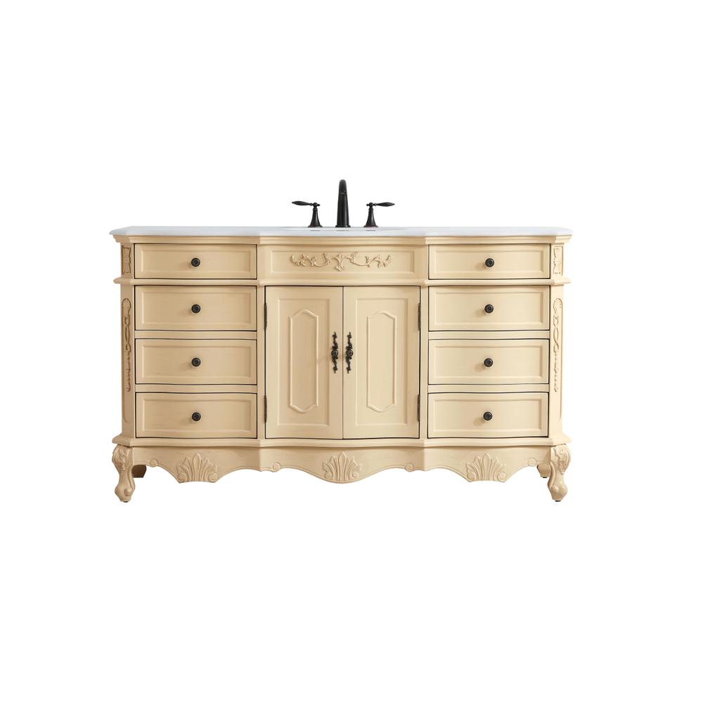 60 inch Single Bathroom vanity in Light Antique Beige. Picture 1