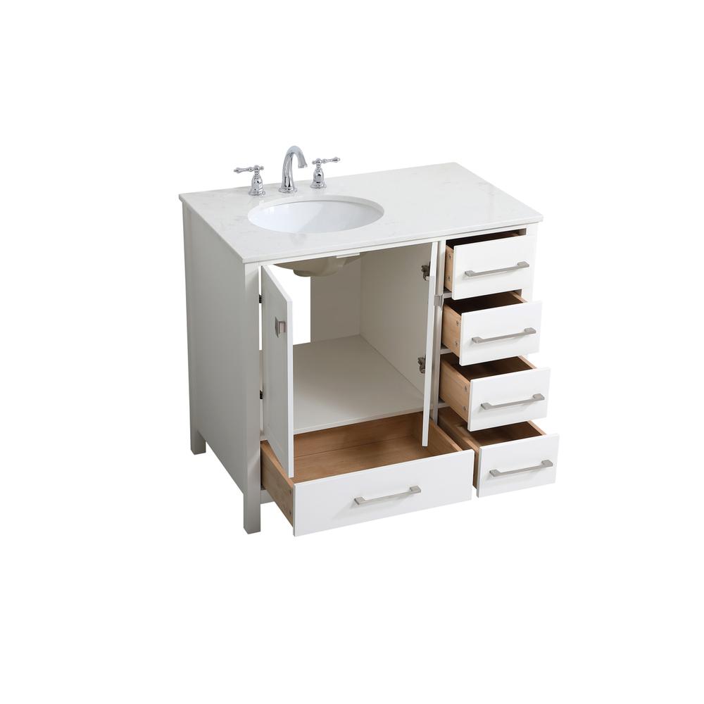 36 inch Single Bathroom Vanity in White. Picture 8