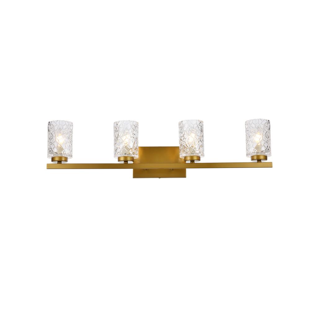 Cassie 4 lights bath sconce in brass with clear shade. Picture 1