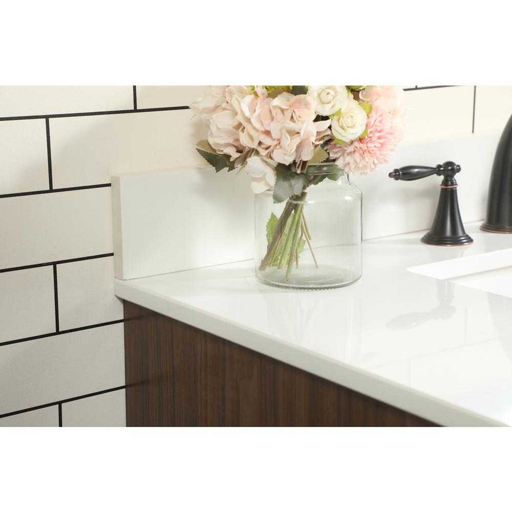 36 inch Single bathroom vanity in walnut with backsplash. Picture 5
