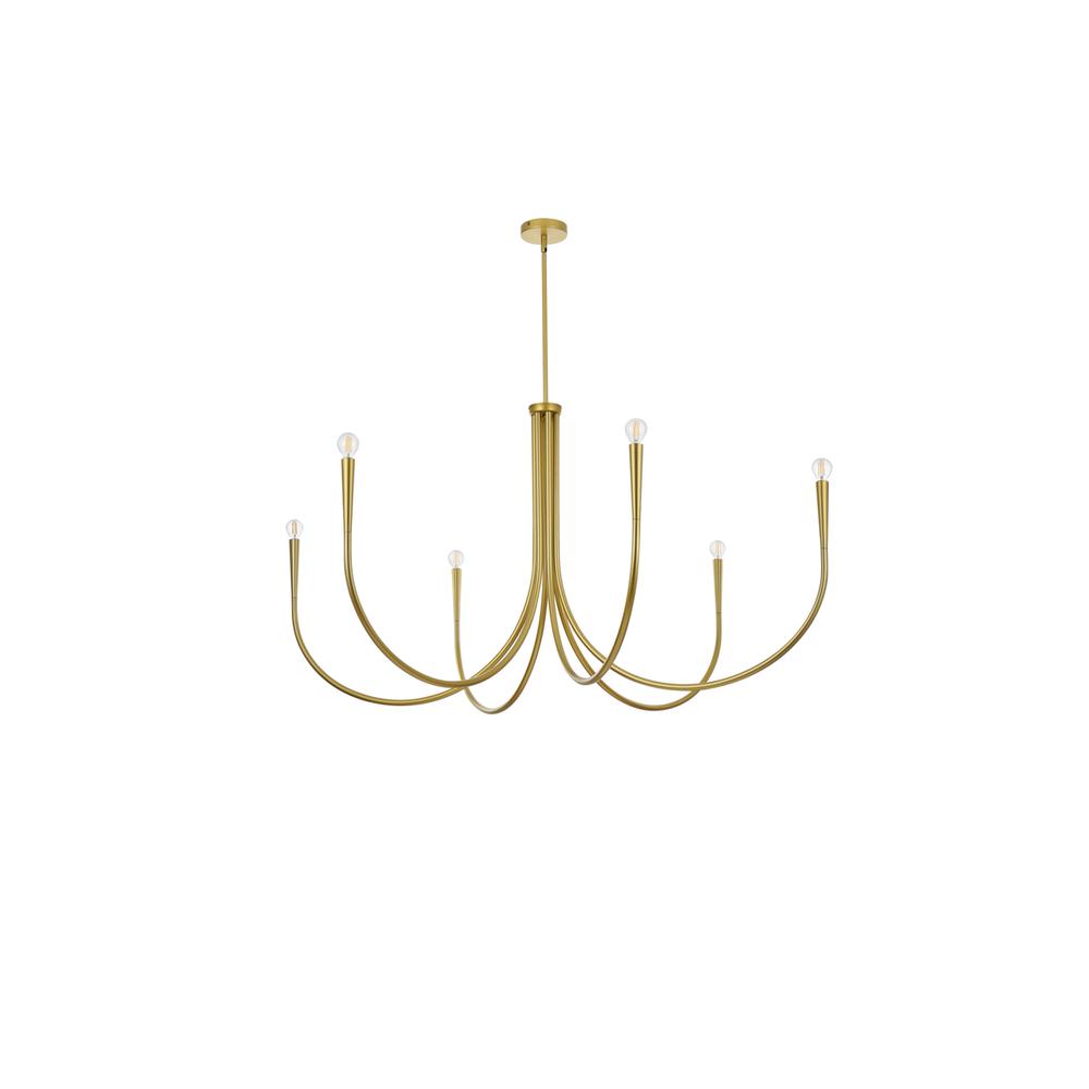 Layne 55 inch chandelier in Brass. Picture 6