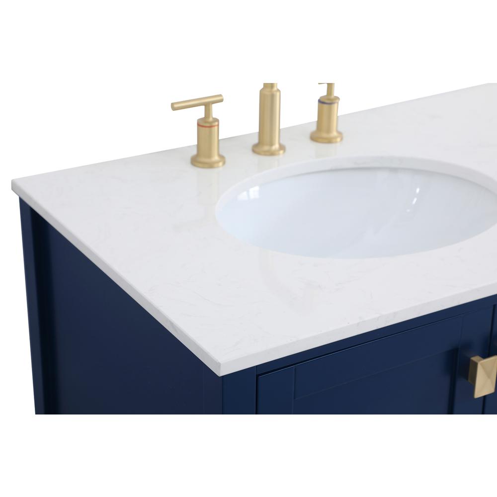 42 inch Single Bathroom Vanity in Blue. Picture 10