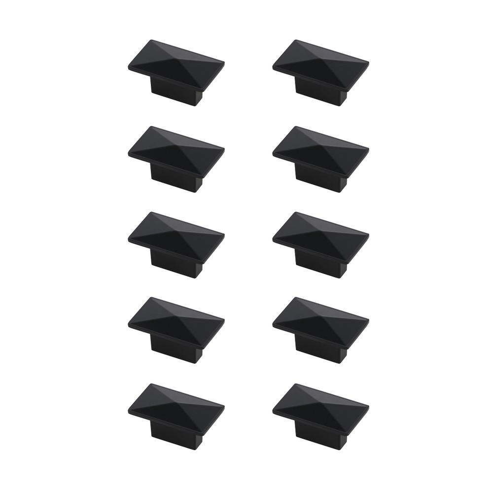 Perry 2" Matte Black Rectangle Knob Multipack (Set of 10). Picture 1