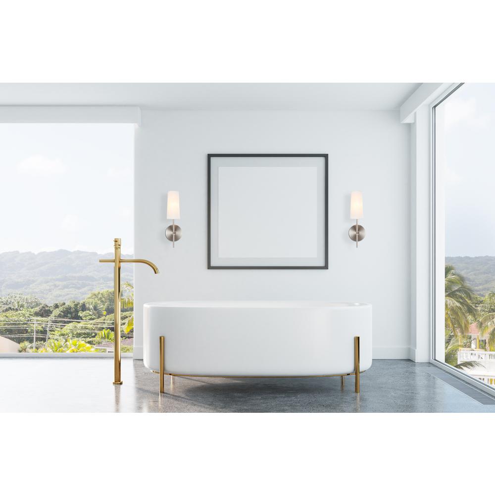 Mel 1 light Burnished Nickel and White shade wall sconce. Picture 14