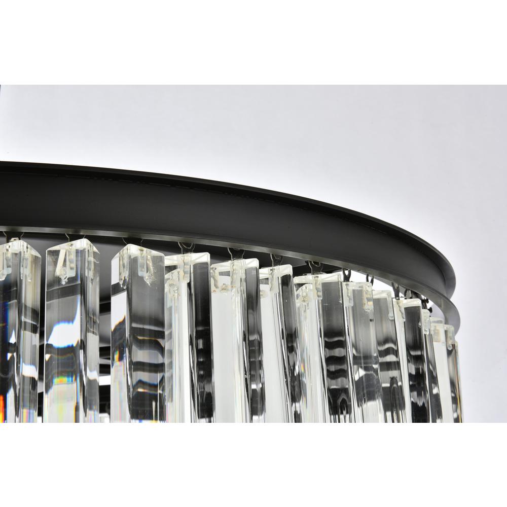 Sydney 8 light Matte Black Flush Mount Clear Royal Cut Crystal. Picture 4