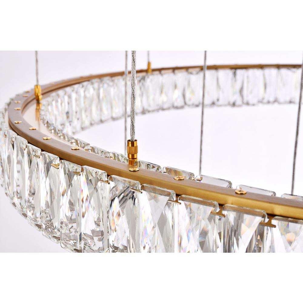 Monroe 40 inch LED seven ring chandelier in gold. Picture 5