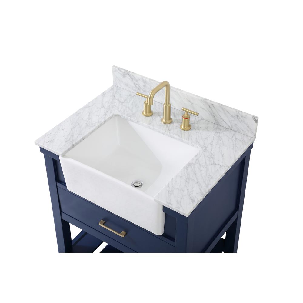 30 inch Single bathroom vanity in blue with backsplash. Picture 10