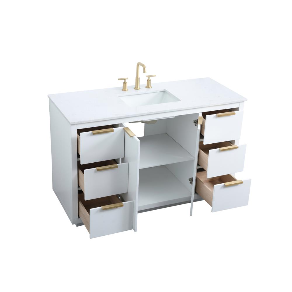 54 Inch SIngle Bathroom Vanity In White. Picture 9