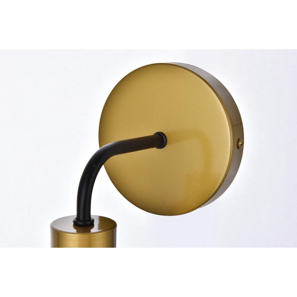 Hanson 1 light bath sconce in black with brass with clear shade. Picture 5