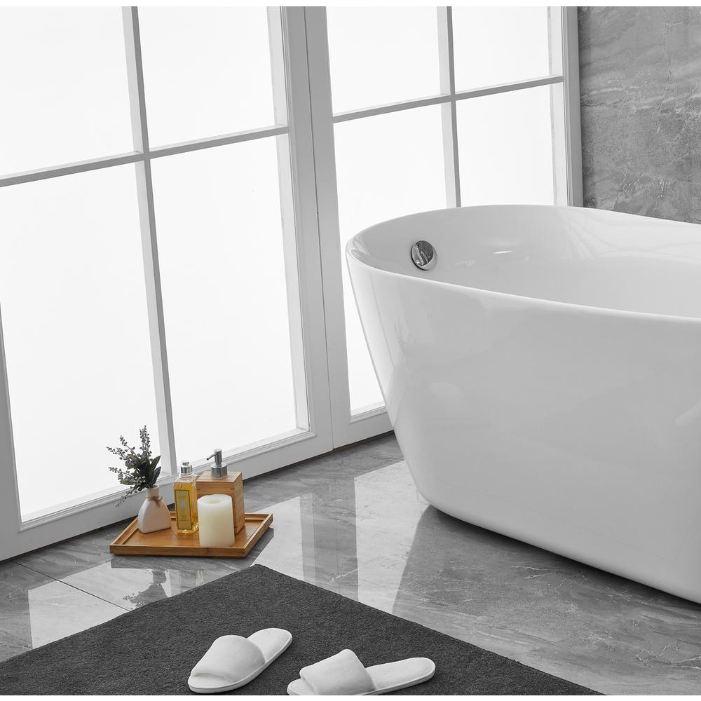 67 inch soaking Single slipper bathtub in glossy white. Picture 6