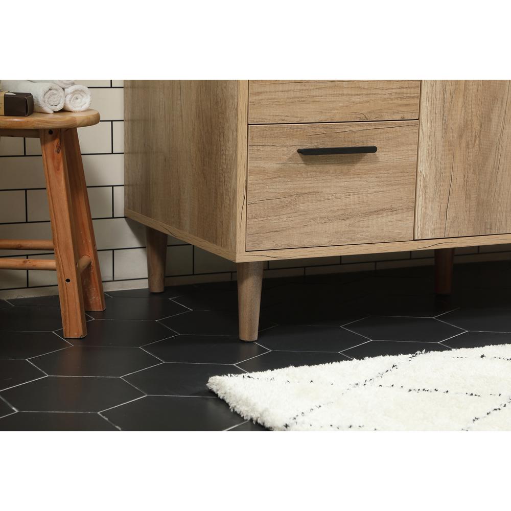 48 inch Single bathroom vanity in natural oak with backsplash. Picture 6
