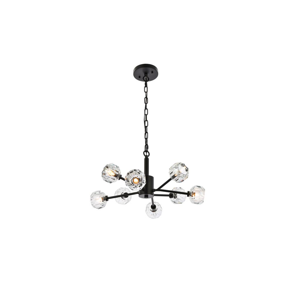 Graham 8 Light Pendant in Black. Picture 1