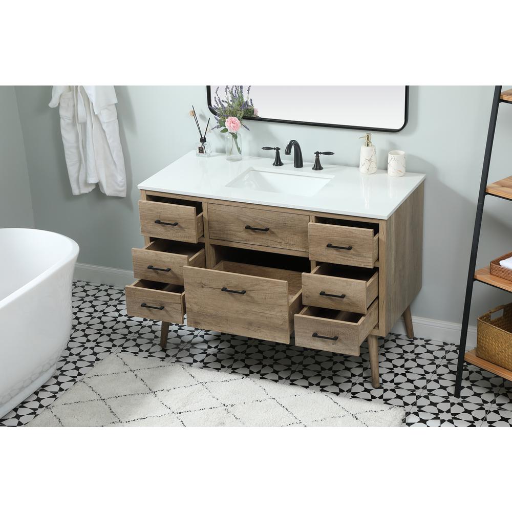 48 inch Single bathroom vanity in natural oak. Picture 4