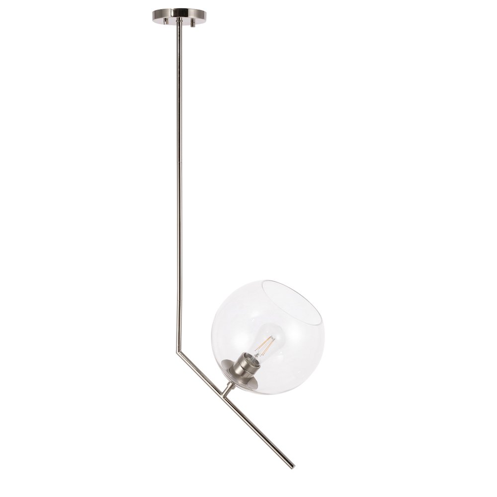 Ryland 1 Light Chrome And Clear Glass Pendant. Picture 5