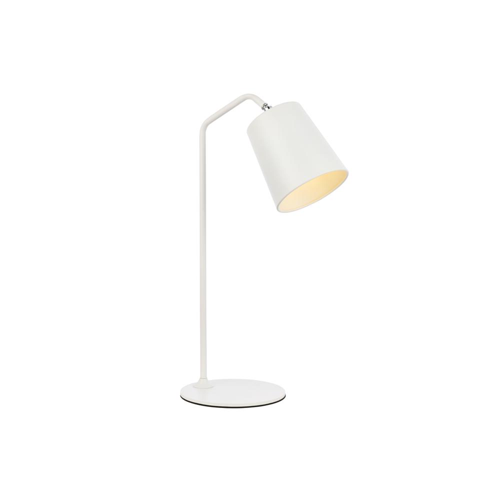 Leroy 1 light white table lamp. Picture 1