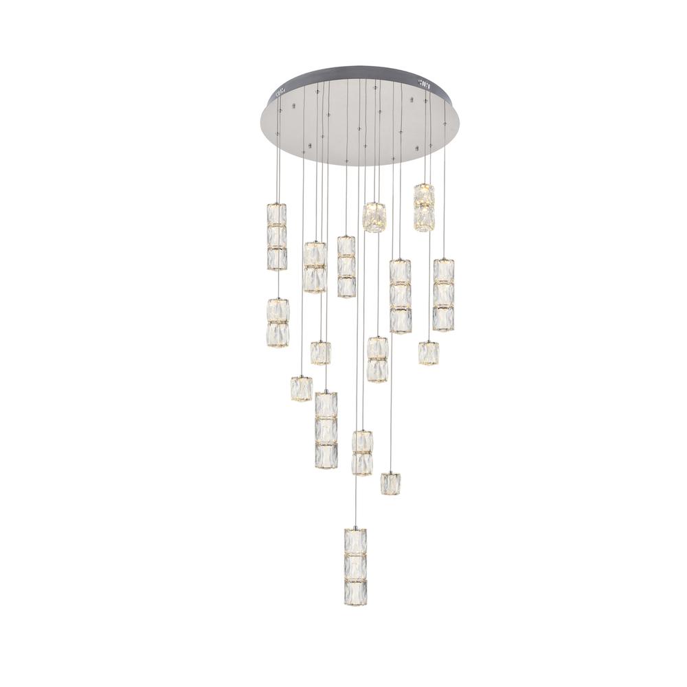 Polaris LED light Chrome Pendant Clear Crystal. Picture 2