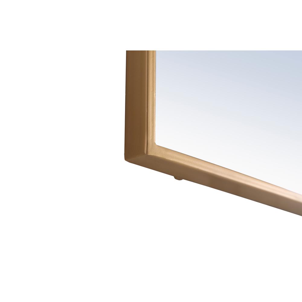 Metal frame Rectangle Mirror 28 inch Brass. Picture 9