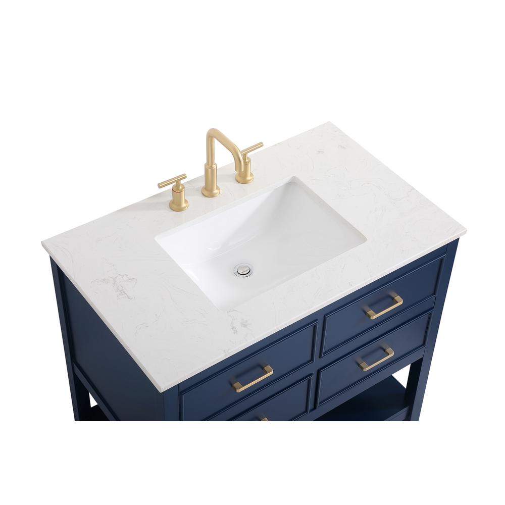 36 inch Single bathroom vanity in blue. Picture 10
