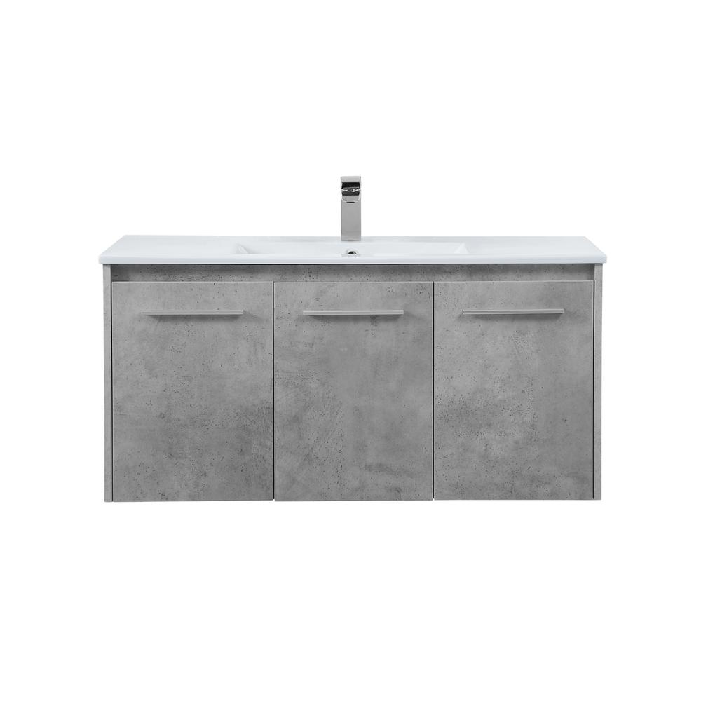 40 inch  Single Bathroom Floating Vanity in Concrete Grey. Picture 1