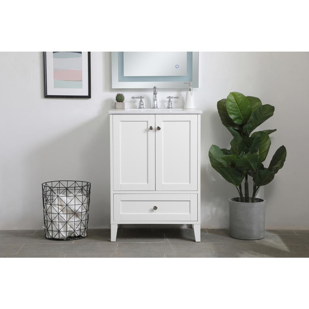 24 inch Single Bathroom Vanity in White. Picture 14