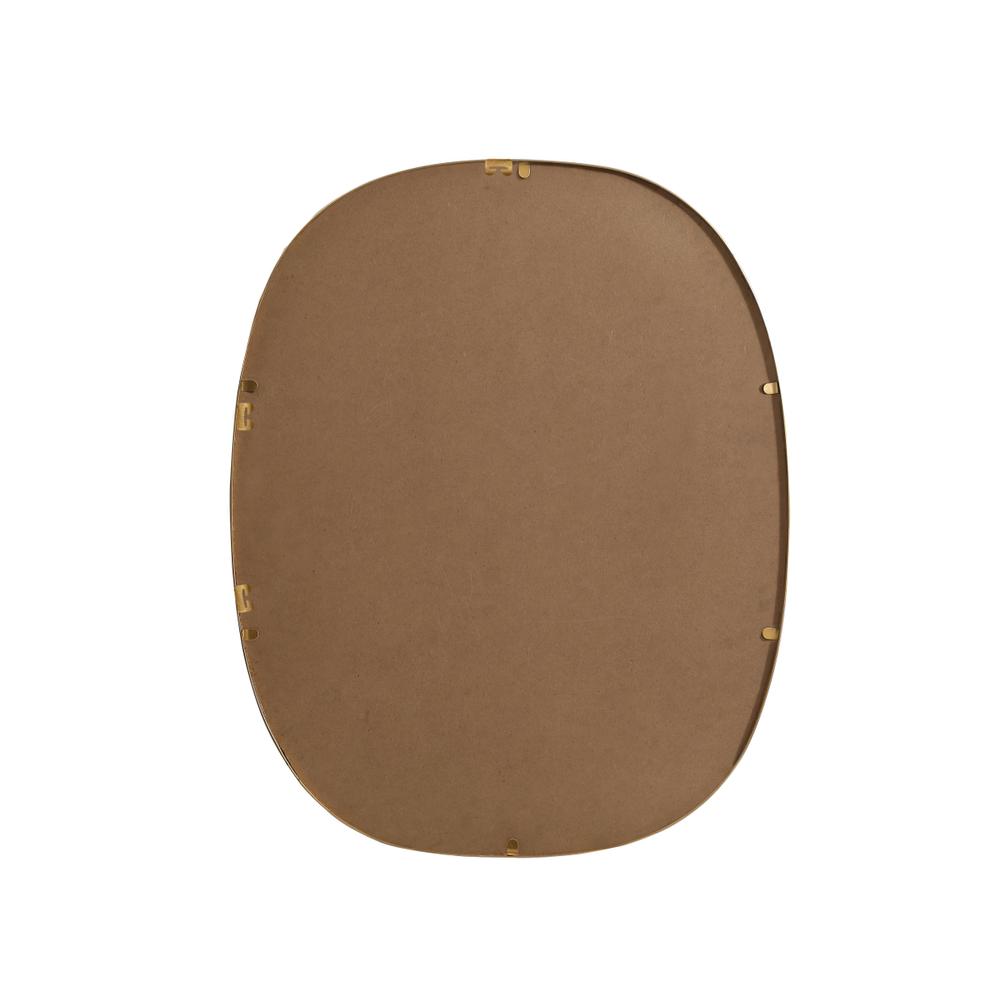 Metal Frame Oval Mirror 24x30 Inch in Brass. Picture 10