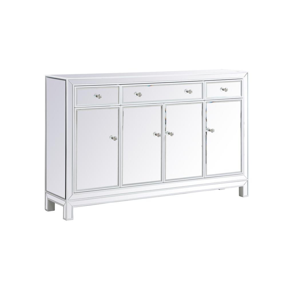 56 inch mirrored credenza in white. Picture 4