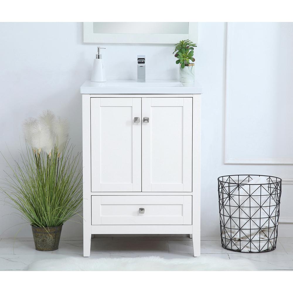 24 In. Single Bathroom Vanity Set In White. Picture 14