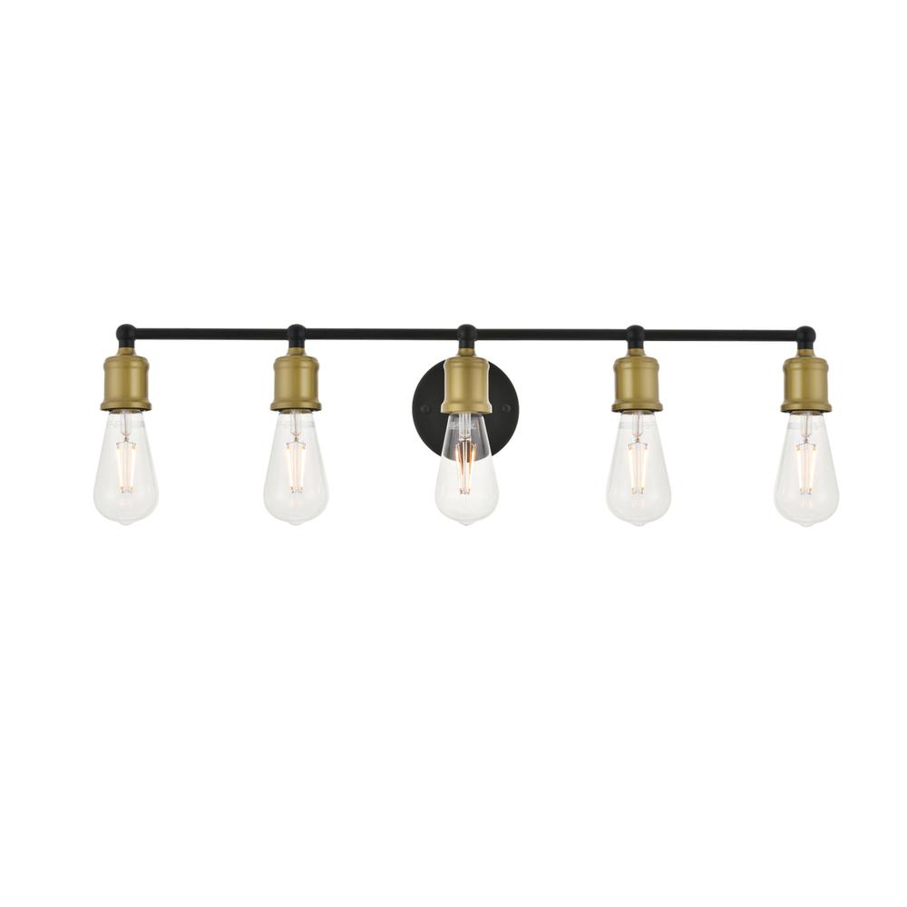Serif 5 light brass and black Wall Sconce. Picture 1