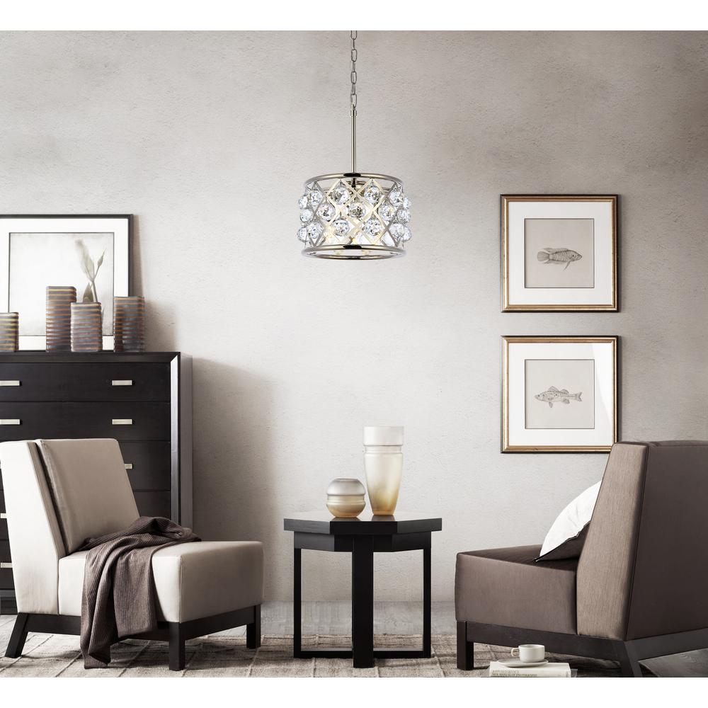 Madison 3 light polished Nickel Pendant Clear Royal Cut Crystal. Picture 7