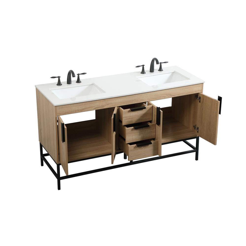 60 inch double bathroom vanity in mango wood. Picture 9