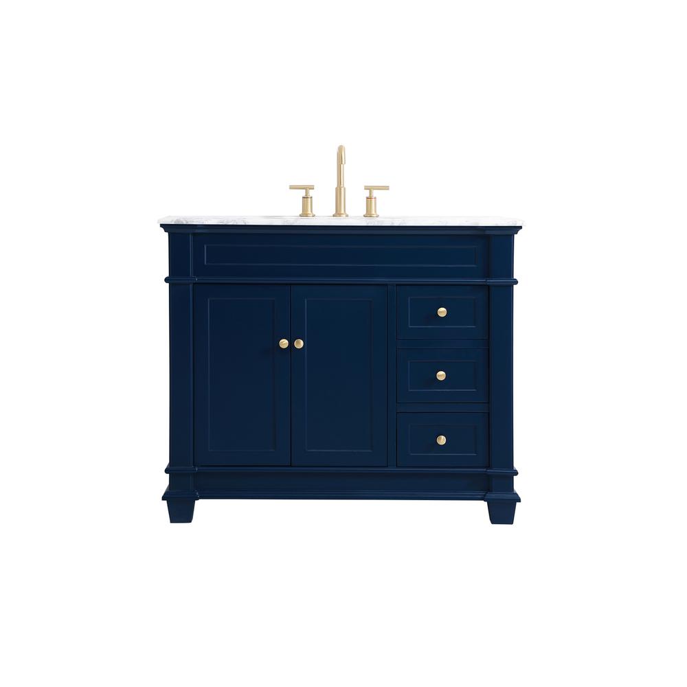 42 inch Single Bathroom Vanity set in Blue. Picture 1