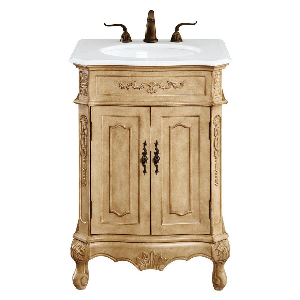 24 inch Single Bathroom vanity in Antique Beige. Picture 1