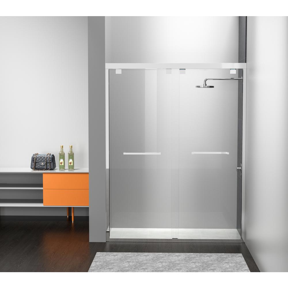 Semi-frameless shower door 60 x 76 Polished Chrome. Picture 1