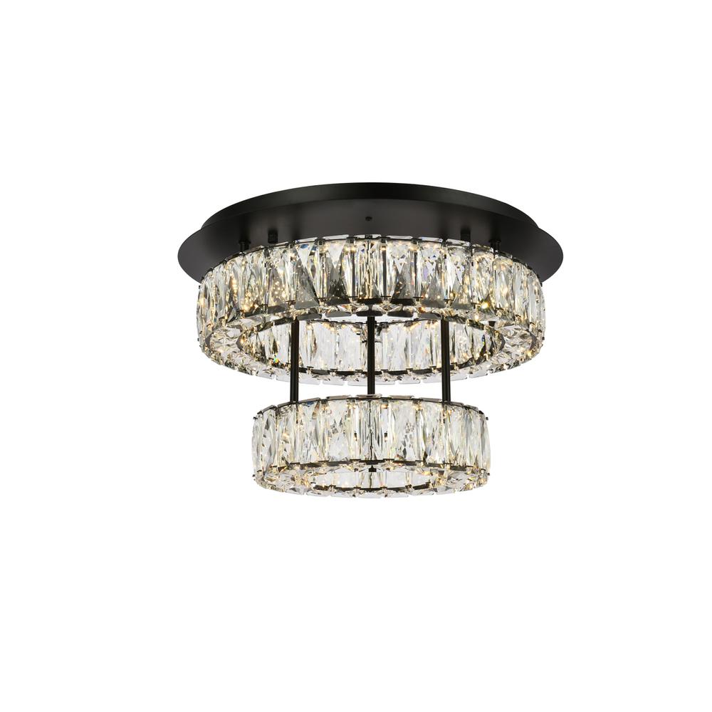 Monroe 18 inch LED double flush mount in black. Picture 1