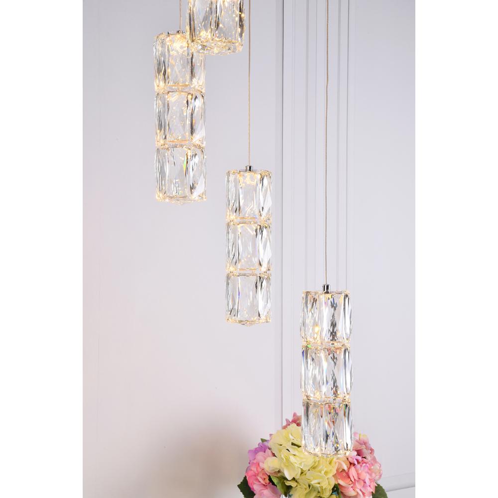 Polaris LED light Chrome Pendant Clear Crystal. Picture 7