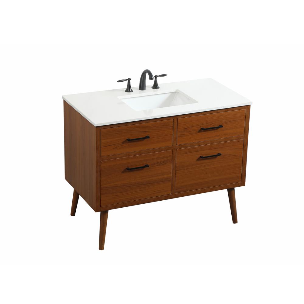 42 inch Single bathroom vanity in teak. Picture 8