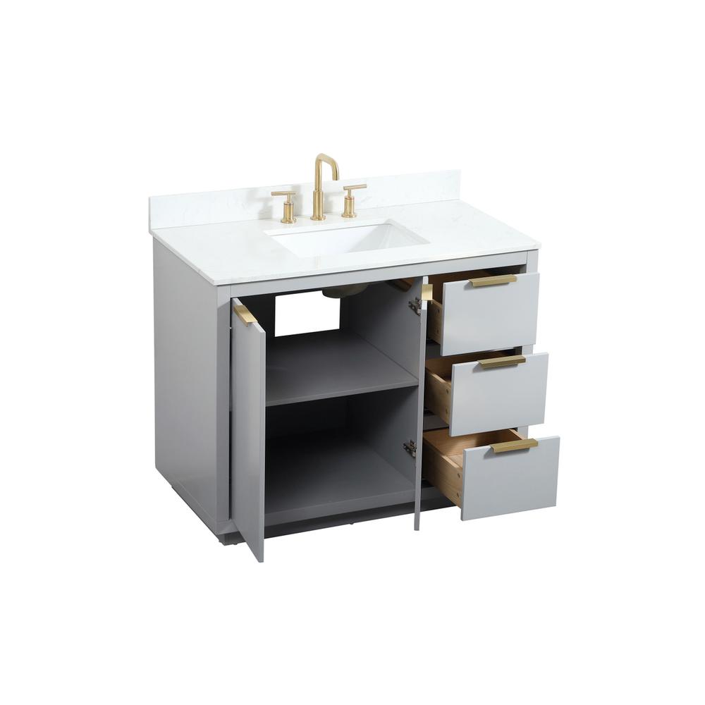 42 inch Single bathroom vanity in grey with backsplash. Picture 9