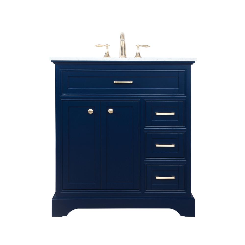 32 inch Single bathroom vanity in Blue. Picture 1
