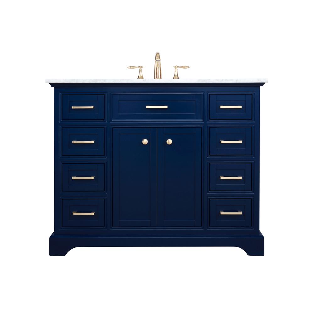 42 inch Single bathroom vanity in Blue. Picture 1