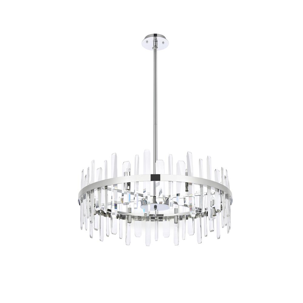 Serena 32 inch crystal round chandelier in chrome. Picture 6