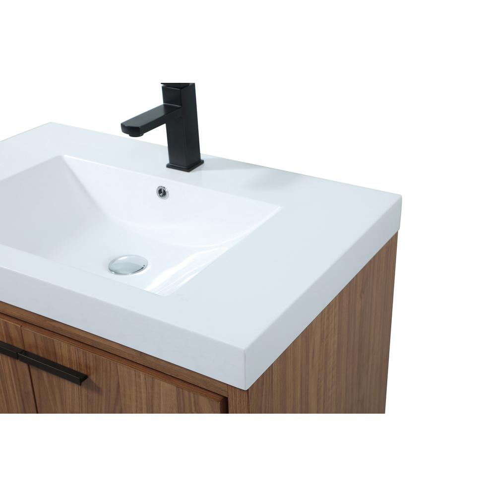 30 inch Single bathroom vanity in walnut brown. Picture 11