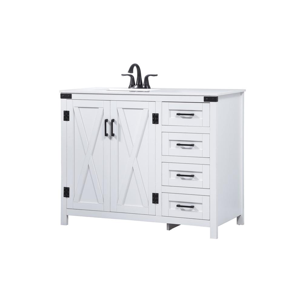 42 inch Single bathroom vanity in white. Picture 7