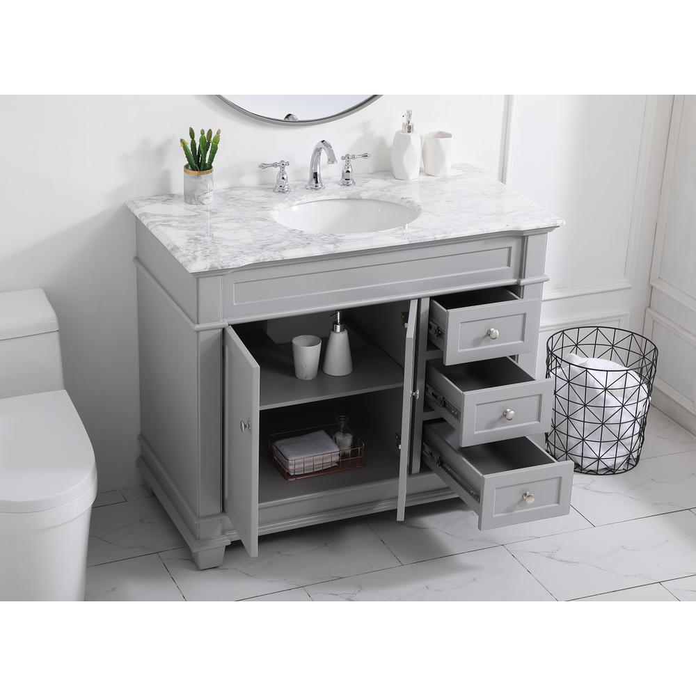 42 inch Single Bathroom Vanity set in Grey. Picture 3