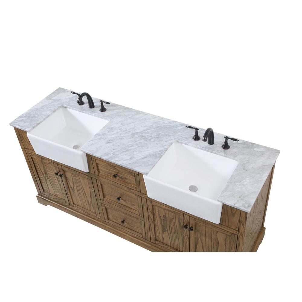 72 inch double bathroom vanity in driftwood. Picture 10