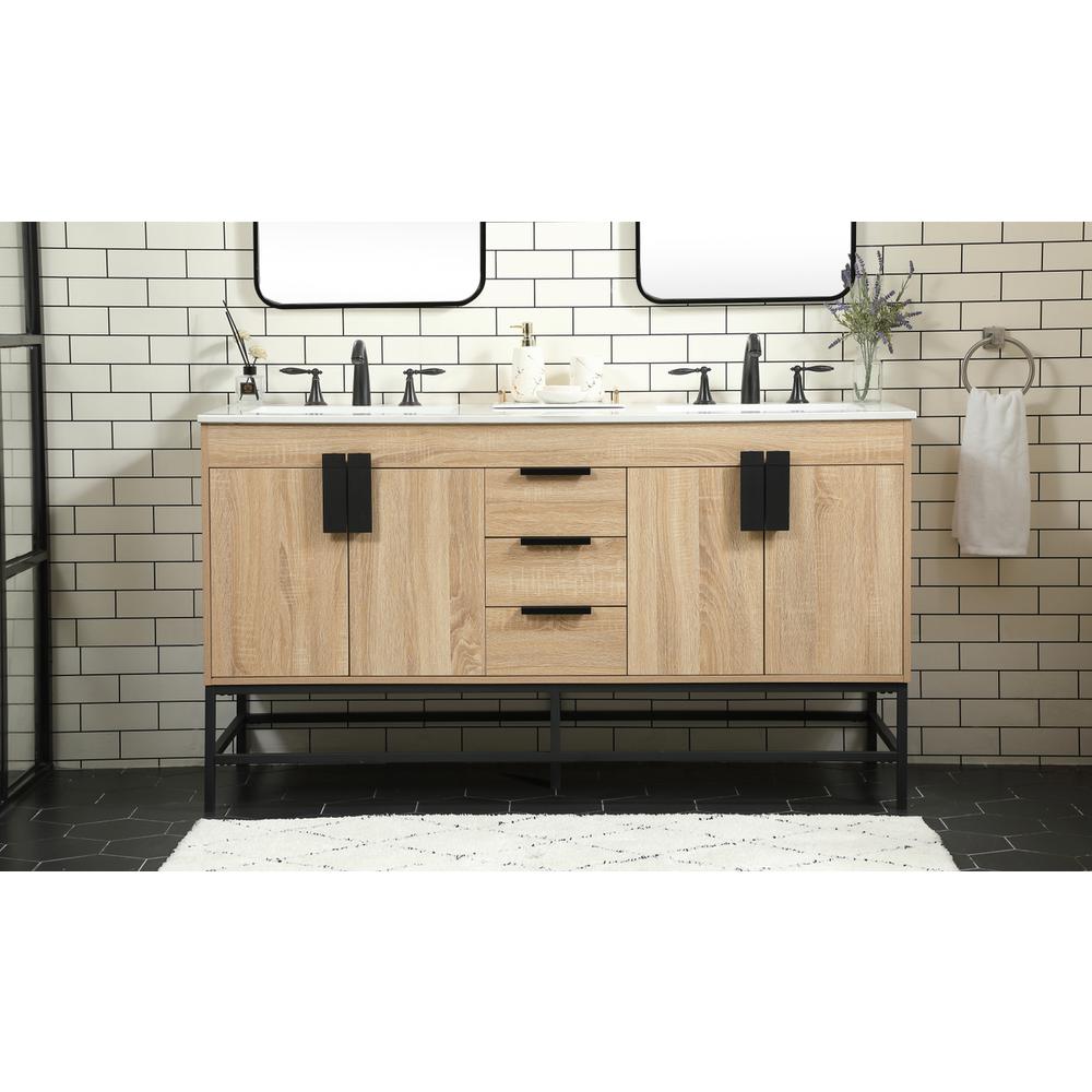 60 inch double bathroom vanity in mango wood. Picture 14