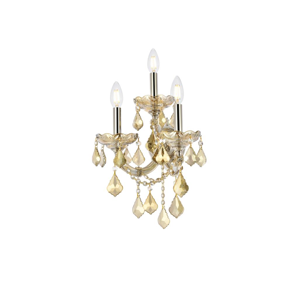 Maria Theresa 3 light Golden Teak Wall Sconce Golden Teak. Picture 2